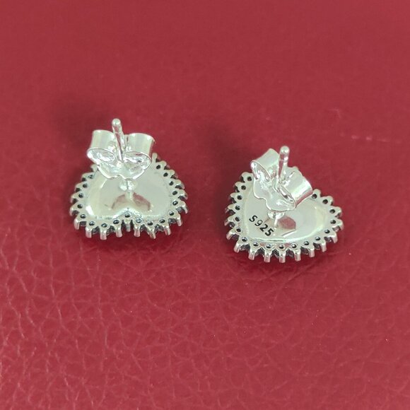 Cincinnati Reds MLB Logo Stud Earring Heart Earring S925 Sterling Silver - Picture 2 of 5